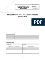 Procedimiento para Trazabilidad de Las Mediciones