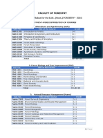 Faculty of Forestry: Detailed Syllabus For The B.Sc. (Hons.) FORESTRY - 2016