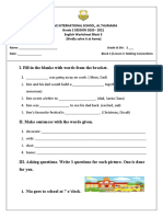 English Worksheet - Block 3