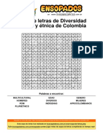 Sopa de Letras de Diversidad Cultural y Étnica de Colombia