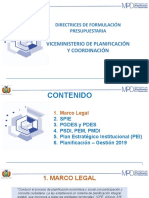 Directrices de Planificación y Articulación Estratégica 2019 MPD