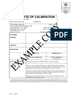 Certificate of Calibration: Name G.C. Thompson Signature