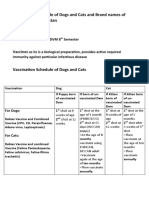 Vaccination Schedule of Dogs and Cats and Brand Names of Vaccination in Pakistan