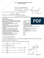 I - Rappels Sur Les Equations Différentielles Ordinaires