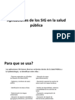 Aplicaciones de Los SIG en La Salud Pública