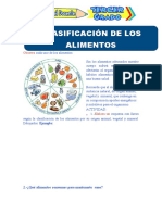 Clasificación Alimentos Actividad Tercero A