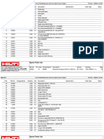 Spare Parts List: Z-No Mat-No. Change Master Quantity Unit Description Specification Order Type Status