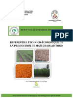 Referentiel Technico-Économique de La Production de Maïs Grain Au Togo