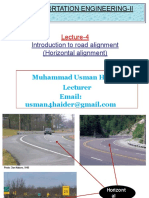 Transportation Engineering-Ii: Introduction To Road Alignment (Horizontal Alignment)