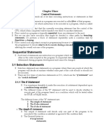 Sequential Statements: Chapter Three Control Statements