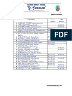 Primer Grado: Alumno (A) Cel. Padre Cel. Madre