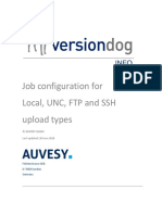 Job Configuration For Local, UNC, FTP and SSH Upload Types: © Auvesy GMBH