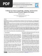 Critical Care Nurses' Knowledge, Attitudes, and Perceived Barriers Towards Pressure Injuries Prevention