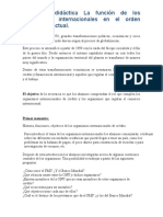 Secuencia Didáctica La Función de Los Organismos Internacionales en El Orden Económico Actual