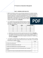 BMGT 207 Production and Operations Management: Case 1: Learning Curve Analysis