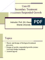 Unit-III Secondary Treatment Processes-Suspended Growth: Instructor: Prof. (DR.) Gaurav Saini Sharda University