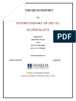 Export/Import of Metal Handicrafts: Research Report