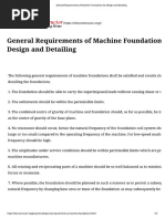 General Requirements of Machine Foundations For Design and Detailing