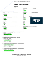 Simple Present - Test 1: A - Put in The Correct Verb Forms