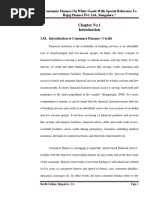 Chapter No 1: "Consumer Finance On White Goods With Special Reference To Bajaj Finance Pvt. LTD., Bangalore."