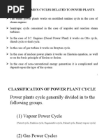 Thermodynamics Cycles Related To Power Plants