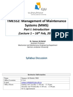 TME552 Part I - L1 - 16th Feb 2020