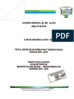 Plan de Desarrollo Municipal 2016-2019 Por El Sentir de Un Pueblo Paz y Equidad Social