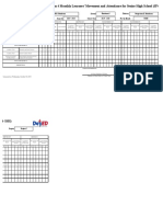 School Form 4 Monthly Learners' Movement and Attendance For Senior High School (SF4-SHS)