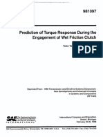 Prediction of Torque Response During The: Engagement of Wet Friction Clutch