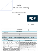 English ANUAL Curriculum Planning: Second Grade General Basic Education Level 1