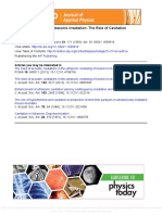 Depolymerization by Ultrasonic Irradiation: The Role of Cavitation