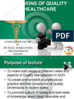 Dimensions of Quality in Healthcare