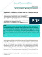 Analytical Method For Cleaning Validation of Levothyroxine Sodium in