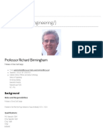 Prof Richard Birmingham CV