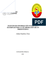 Fuentes Internas y Externas para La Elaboración de Un Presupuesto