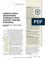 An Alternative Method To Reduce Polymerization Shrinkage in Direct Posterior Composite Restorations