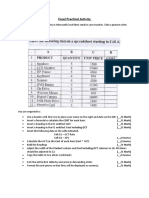 Excel Practical Activity