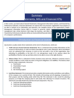 Financial Statements, Mis and Financial Kpis