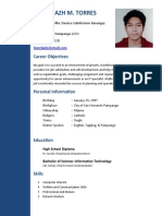 Ronel Jazh M. Torres: Career Objectives