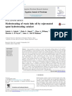 Hydrotreating of Waste Lube Oil by Rejuvenated Spent Hydrotreating Catalyst