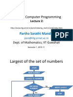 MA 511: Computer Programming: Partha Sarathi Mandal