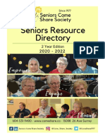 Seniors Come Share Society 2020 - 2022 Resource Directory