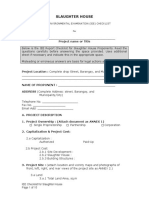 Slaughter House: Initial Environmental Examination (Iee) Checklist