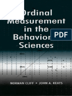 Norman Cliff, John A. Keats - Ordinal Measurement in The Behavioral Sciences-Psychology Press (2002)