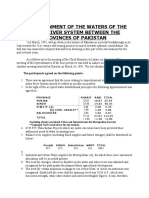 Apportionment of The Waters of The Indus River System Between The Provinces of Pakistan