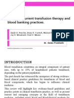 Review of Current Transfusion Therapy and Blood Banking Practices