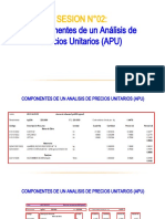 Clase 02 Componentes de Un Análisis de Precios Unitarios APU