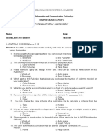 TLE - Information and Communication Technology Computer Education 6 Third Quarterly Assessment