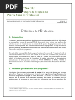 Definition de L'evaluation