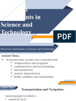 Historical Antecedents in Science and Technology